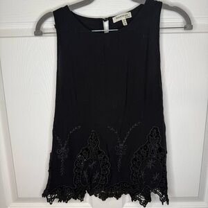 Monteau Black Embellished Tank Top Size Medium, GUC, see photos for wear